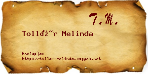 Tollár Melinda névjegykártya